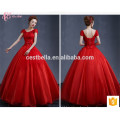 Full-length ball gown lace appliqued quinceanera dress purple blue red pink ball gown prom gown